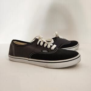 VANS OFF THE WALL Black Grey Low Top Lace Up Skateboard Sneakers MNS 4.5 WMS 6.0